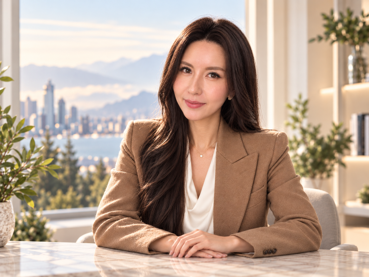 Jina Oh seated in a naturally lit interior